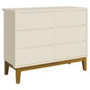 Ver imagem 1 de Cômoda Infantil 6 Gavetas Classic Areia Acetinado com Pés Madeira - Reller