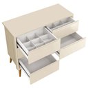 Ver imagem 2 de Cômoda Infantil 6 Gavetas Classic Areia Acetinado com Pés Madeira - Reller