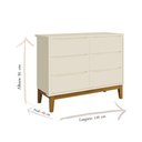 Ver imagem 3 de Cômoda Infantil 6 Gavetas Classic Areia Acetinado com Pés Madeira - Reller