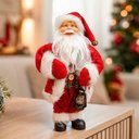 Ver imagem 3 de Boneco Papai Noel Tradicional Decoração Lampião 30cm Vermelho