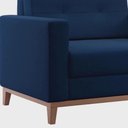 Ver imagem 4 de Poltrona Decorativa Living Tecido Linho Base Madeira para Sala - Veludo Azul