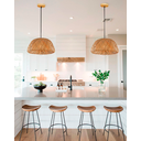 Ver imagem 3 de Luminária Pendente Bambu Fibra Natural 45cm 1xE27 Lili Casa