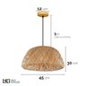 Luminária Pendente Bambu Fibra Natural 45cm 1xE27 Lili Casa - 4