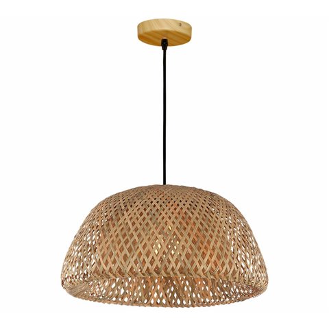 Luminária Pendente Bambu Fibra Natural 45cm 1xE27 Lili Casa