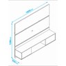 Painel Home Suspenso para Tv até 60 Polegadas Sala de Estar 2 Portas 1 Nicho 160 Cm Marrom Branco - 5