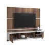 Painel Home Suspenso para Tv até 60 Polegadas Sala de Estar 2 Portas 1 Nicho 160 Cm Marrom Branco - 2
