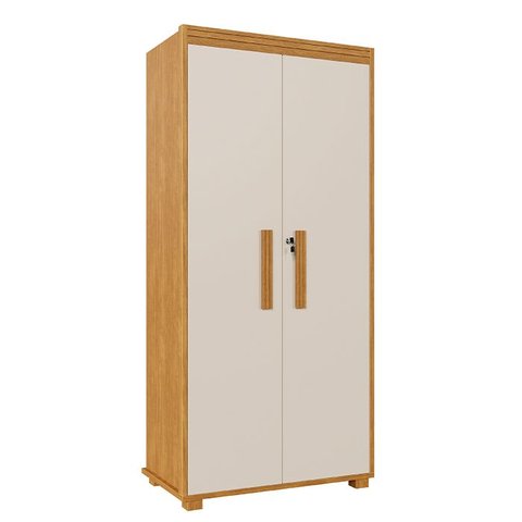 Armário Multiuso 2 Portas com Chave Atenas Cinamomo/Off
