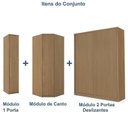Ver mais imagens de Guarda Roupa Modulado de Canto 4 Portas 3 Peças Decor Marrom/Freijó