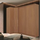 Ver imagem 1 de Guarda Roupa Modulado de Canto 4 Portas 3 Peças Decor Marrom/Freijó