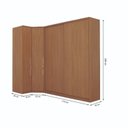 Ver imagem 3 de Guarda Roupa Modulado de Canto 4 Portas 3 Peças Decor Marrom/Freijó