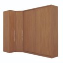 Ver imagem 2 de Guarda Roupa Modulado de Canto 4 Portas 3 Peças Decor Marrom/Freijó