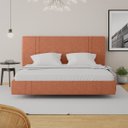 Ver imagem 4 de Cama Moderna Aspen King Box com Cabeceira Estofada Base Flutuante Pu Telha G99 - Gran Belo