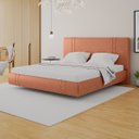 Ver imagem 1 de Cama Moderna Aspen King Box com Cabeceira Estofada Base Flutuante Pu Telha G99 - Gran Belo