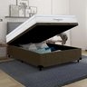 Cama Box Baú Suede Marrom + Colchão Freedom Ortobom Casal - 1