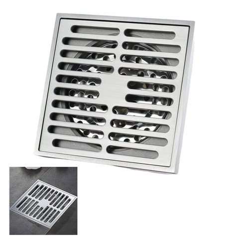 Ralo Inox 10x10 Banheiro Lavabo Anti Odor Rapido Escoamento Anti Inseto Resistente Seguro Ab.midia B