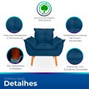 Ver imagem 3 de Poltrona Opala para Sala Confortável e Reforçada Suede