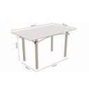 Ver imagem 4 de Conjunto: Mesa de Cozinha Elba Tampo Madeirado C/ Vidro 160cm e 6 Cadeiras Holanda Niquel/off White