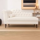 Ver imagem 1 de Recamier Divã Larissa 150cm Direito Suede:branco/liso