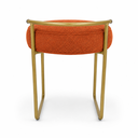 Ver imagem 3 de Puff Decorativo Bouclé Terracota para Penteadeira e Closet Metal Dourado - Unitàlle Estofados