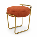 Ver imagem 6 de Puff Decorativo Bouclé Terracota para Penteadeira e Closet Metal Dourado - Unitàlle Estofados