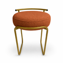 Ver imagem 5 de Puff Decorativo Bouclé Terracota para Penteadeira e Closet Metal Dourado - Unitàlle Estofados