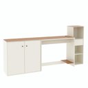 Ver imagem 7 de Conjunto de Escritório 3 Peças Smart Office Mesa Armário e Aparador - Off White e Cedro