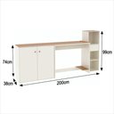 Ver imagem 6 de Conjunto de Escritório 3 Peças Smart Office Mesa Armário e Aparador - Off White e Cedro