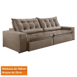 Sofá Retrátil e Reclinável 2,50cm com Pillow e Molas Ensacadas Montebello - Movenzo Estofados - 9