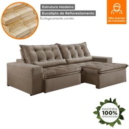 Sofá Retrátil e Reclinável 2,50cm com Pillow e Molas Ensacadas Montebello - Movenzo Estofados - 7