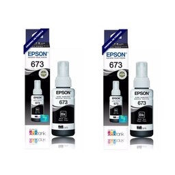 Kit Tintas Epson Original 673 T673 T673120 2 Pretos L800 L810 L1800 L805 L850 70ml - 1