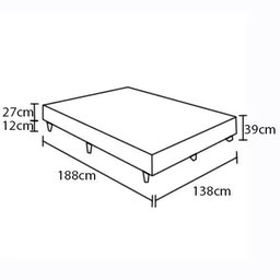 Base Box para Colchão de Casal Castor Premium Tecnopedic 39x138x188 Cm Bege/branco - 2