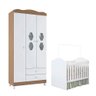 Conjunto Guarda-Roupa e Berço Évora Branco Almendra Acetinado - 1