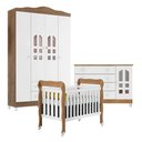 Ver imagem 1 de Quarto de Bebê New Selena 4 Portas com Berço Lila e Cômoda Gran Selena Branco Acetinado
