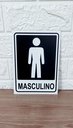 Ver imagem 3 de Placa de Sinalização Masculino Fundo Preto 20 X 15 Cm