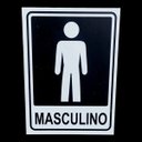 Ver imagem 2 de Placa de Sinalização Masculino Fundo Preto 20 X 15 Cm