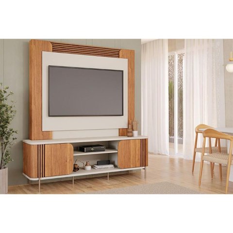 Rack c/Painel p/ TV 60 pol Chicago 180cm Cinamomo Permóbili