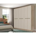 Ver imagem 1 de Guarda Roupa 6 Portas e 3 Gavetas Belmont 1154 Noce/off White - Carraro