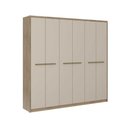 Ver imagem 4 de Guarda Roupa 6 Portas e 3 Gavetas Belmont 1154 Noce/off White - Carraro