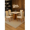 Ver imagem 1 de Conjunto de Mesa Alice com 4 Cadeiras Olga 90x90 Off White