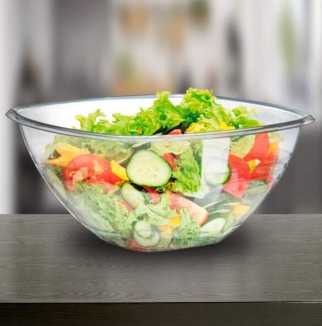 Saladeira Grande 4,5 L + Colher + Garfo de Salada Acrílico Conjunto para Salada Kit 3 Peças - Panami - 4