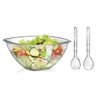 Saladeira Grande 4,5 L + Colher + Garfo de Salada Acrílico Conjunto para Salada Kit 3 Peças - Panami - 1