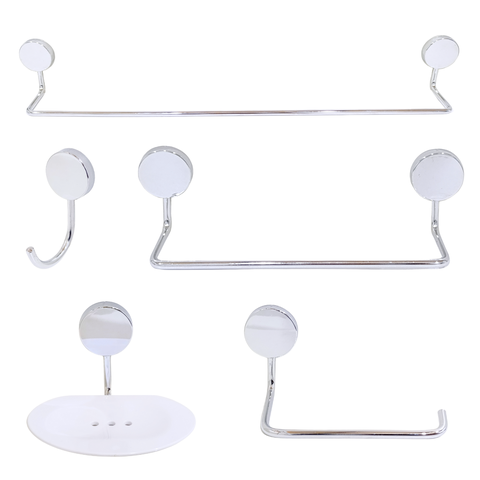 Kit Acessórios para Banheiro Alumínio Abs 5 Peças Cromado