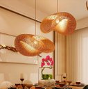 Ver imagem 2 de Cúpula para Luminária de Teto em Bambu 60cm x 40cm Rafimex