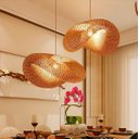 Ver imagem 2 de Cúpula para Luminária de Teto em Bambu 60cm x 40cm Rafimex