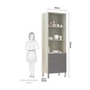 Ver imagem 3 de Paneleiro 70Cm Vidro Bronze Luci Legno Crema Com Cinza Puro