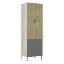 Ver imagem 1 de Paneleiro 70Cm Vidro Bronze Luci Legno Crema Com Cinza Puro