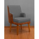 Ver imagem 3 de Kit 6 Cadeiras Virgínia Braço Linho Grafite Courissimo Nozes Linho Nozes Grafite