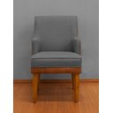 Ver imagem 2 de Kit 6 Cadeiras Virgínia Braço Linho Grafite Courissimo Nozes Linho Nozes Grafite