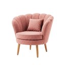 Ver imagem 1 de Poltrona Decorativa Sala de Estar Pétala Bouclê Rosê - Montanaris Decor