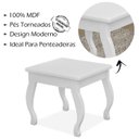 Ver imagem 3 de Banqueta Para Penteadeira Em MDF 022034 Branco LPA